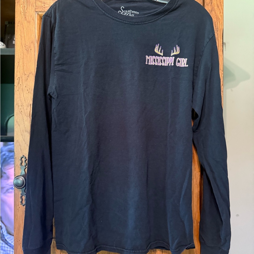 Southern Girl Black Long Sleeve Tee